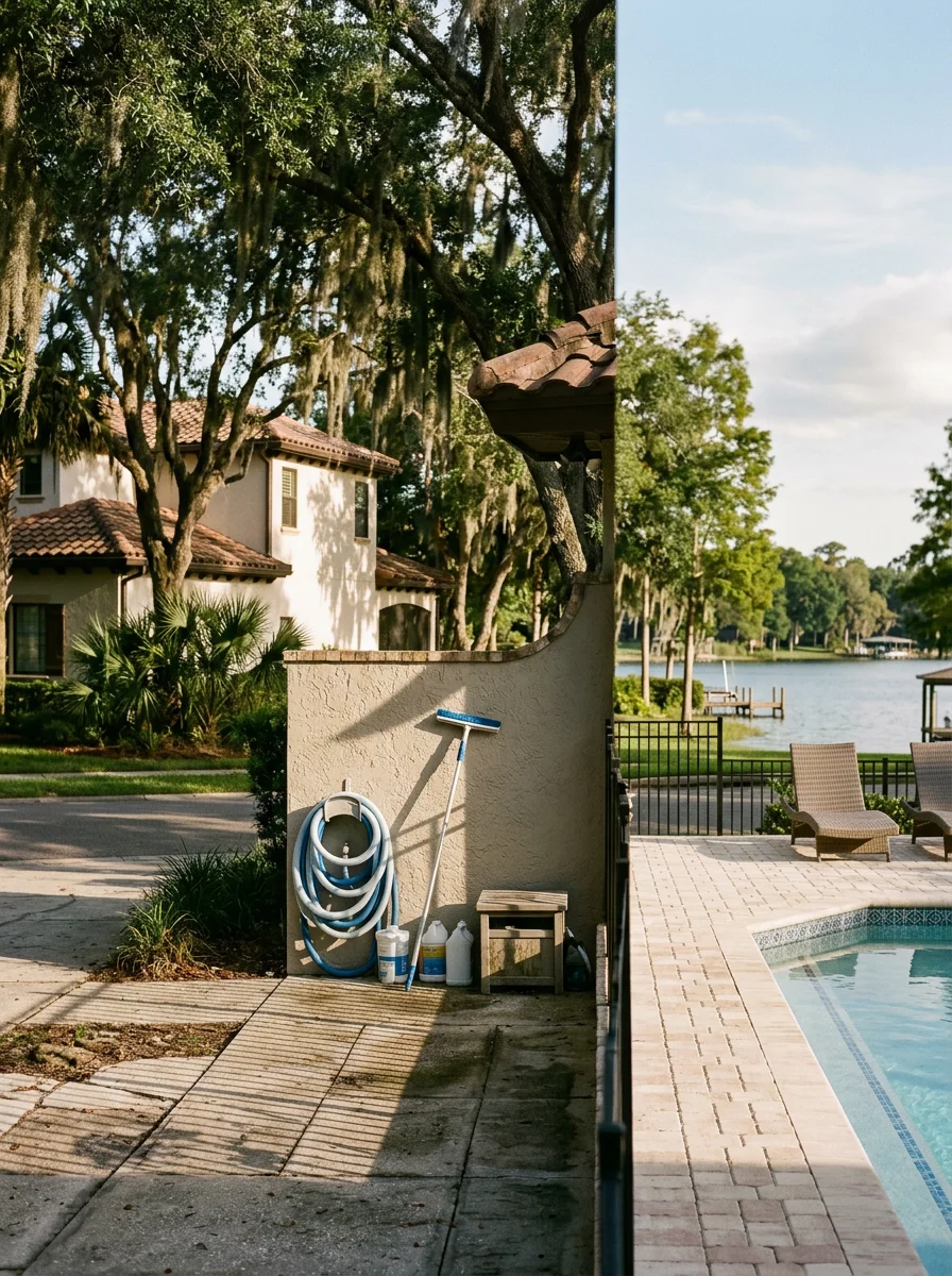 Detail shot of refined exterior work on a Winter Park property.